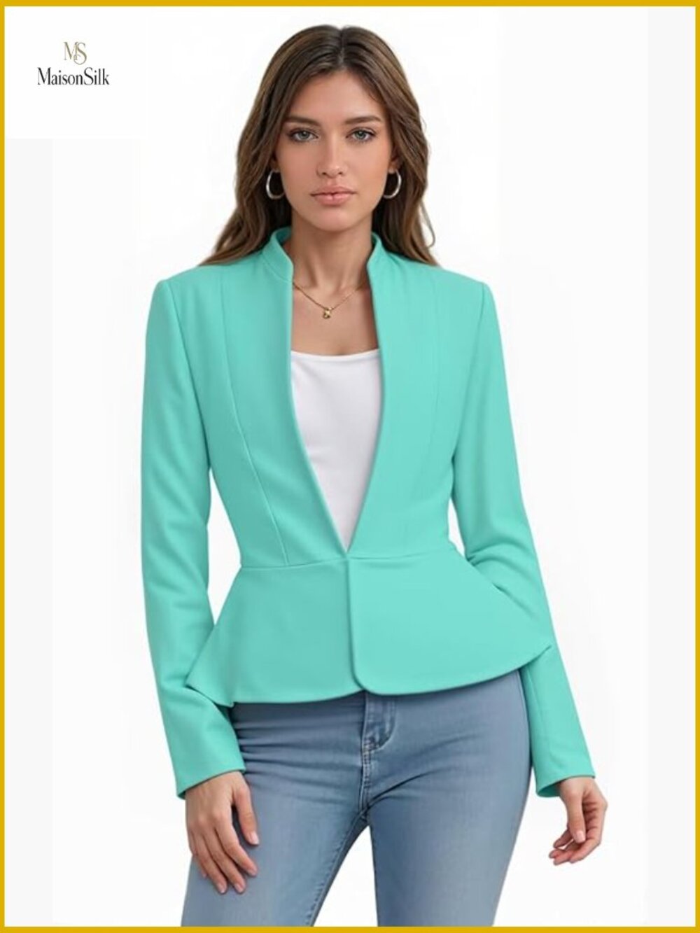 Plus Size Open Front Blazer Jacket for Office Work Casual Wear